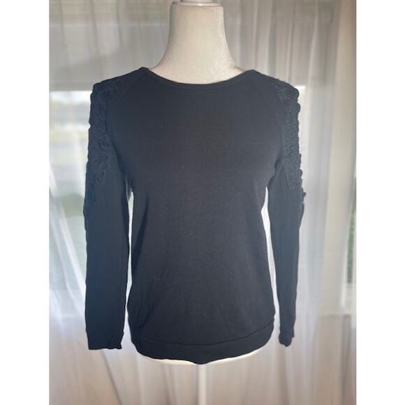 Loft Size X-Small Sweater Black with Cut Out Shoulders - Picture 1 of 5